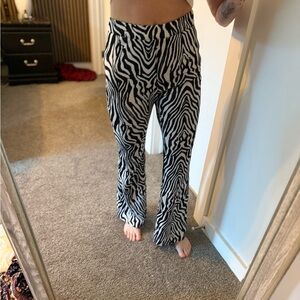 SHEIN Black Velvet Striped Pants